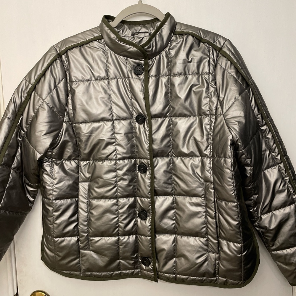 Shiny Silver/Pewter Quilted Jacket